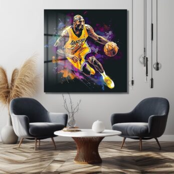 Mamba Ruhu: Dinamik Kobe Bryant Splash Art Cam Tablo - Glazella Mamba Ruhu: Dinamik Kobe Bryant Splash Art Cam Tablo - Glazella