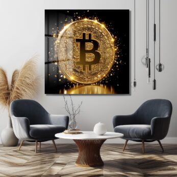 Dijital Altın Çağı: Parıltılı Bitcoin Modern Cam Tablo - Glazella Dijital Altın Çağı: Parıltılı Bitcoin Modern Cam Tablo - Glazella