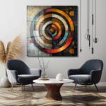 Dinamik Odak: Renkli Geometrik Soyut Cam Tablo - Modern Duvar Sanatı Duvar Dekoru cam tablo, duvar sanatı, modern dekorasyon, soyut sanat, cam sanat eserleri, iç mekan dekorasyonu, ofis dekorasyonu, ev dekorasyonu, restoran dekorasyonu, cafe dekorasyonu, cam baskı, UV baskı, estetik duvar sanatı