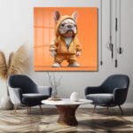 Sevimli Hipster Bulldog: Kapüşonlu Dost Cam Tablo Duvar Dekoru cam tablo, duvar sanatı, modern dekorasyon, soyut sanat, cam sanat eserleri, iç mekan dekorasyonu, ofis dekorasyonu, ev dekorasyonu, restoran dekorasyonu, cafe dekorasyonu, cam baskı, UV baskı, estetik duvar sanatı