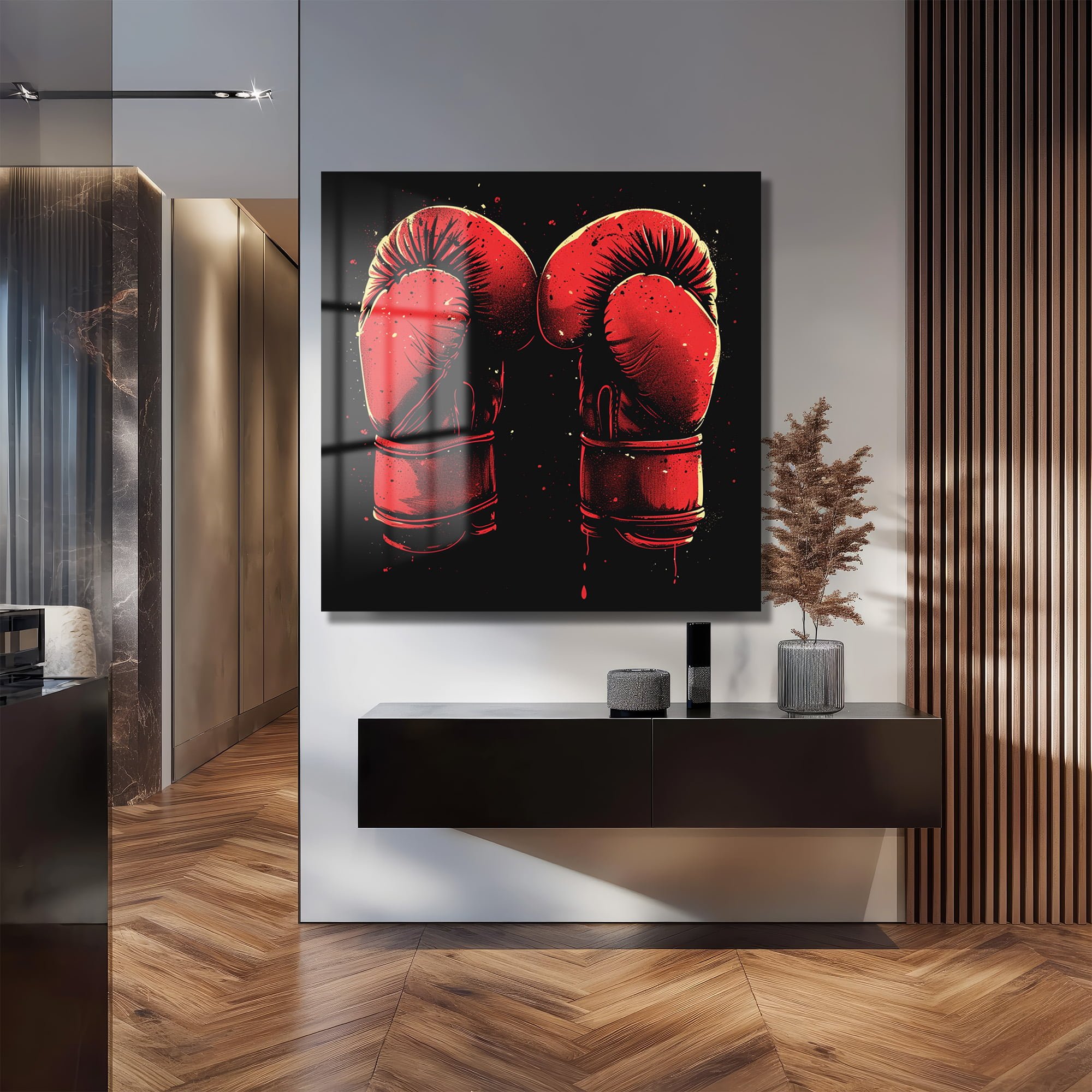 Şampiyonun Ruhu: Kırmızı Boks Eldivenleri Modern Cam Tablo Duvar Dekoru cam tablo, duvar sanatı, modern dekorasyon, soyut sanat, cam sanat eserleri, iç mekan dekorasyonu, ofis dekorasyonu, ev dekorasyonu, restoran dekorasyonu, cafe dekorasyonu, cam baskı, UV baskı, estetik duvar sanatı