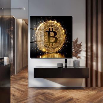Dijital Altın Çağı: Parıltılı Bitcoin Modern Cam Tablo - Glazella Dijital Altın Çağı: Parıltılı Bitcoin Modern Cam Tablo - Glazella