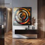 Dinamik Odak: Renkli Geometrik Soyut Cam Tablo - Modern Duvar Sanatı Duvar Dekoru cam tablo, duvar sanatı, modern dekorasyon, soyut sanat, cam sanat eserleri, iç mekan dekorasyonu, ofis dekorasyonu, ev dekorasyonu, restoran dekorasyonu, cafe dekorasyonu, cam baskı, UV baskı, estetik duvar sanatı