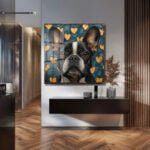 Aşk Dolu Bakışlar: Boston Terrier Temalı Modern Sanat Cam Tablo Duvar Dekoru cam tablo, duvar sanatı, modern dekorasyon, soyut sanat, cam sanat eserleri, iç mekan dekorasyonu, ofis dekorasyonu, ev dekorasyonu, restoran dekorasyonu, cafe dekorasyonu, cam baskı, UV baskı, estetik duvar sanatı