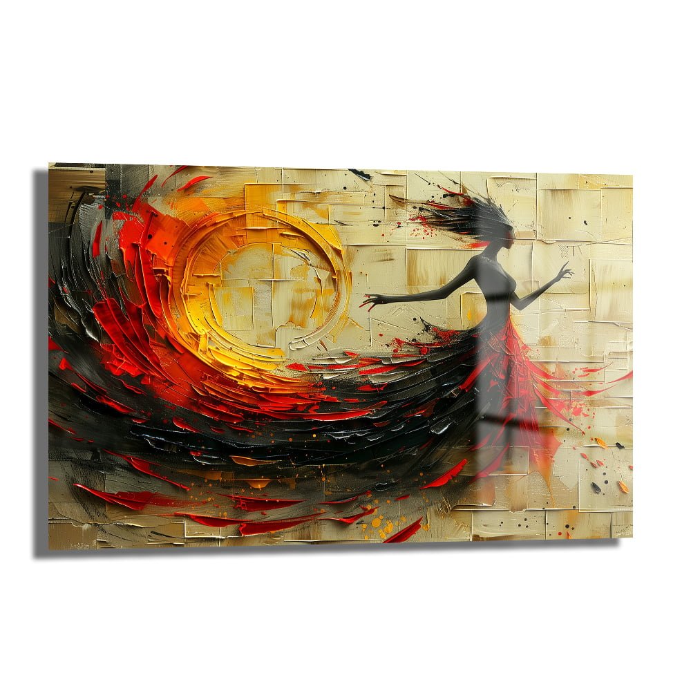 Ateşin Dansı: Modern Soyut Temperli Cam Tablo Duvar Dekoru cam tablo, duvar sanatı, modern dekorasyon, soyut sanat, cam sanat eserleri, iç mekan dekorasyonu, ofis dekorasyonu, ev dekorasyonu, restoran dekorasyonu, cafe dekorasyonu, cam baskı, UV baskı, estetik duvar sanatı
