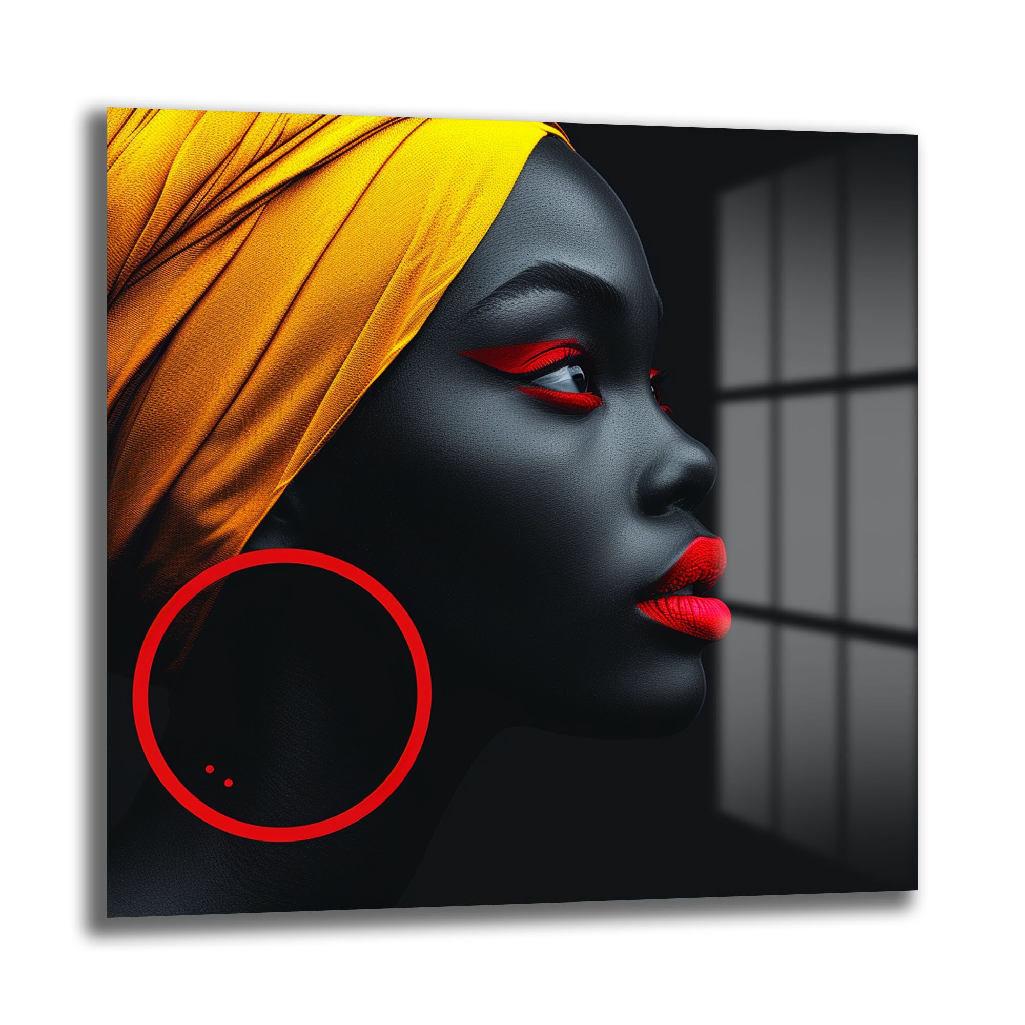 Gizemli Bakışlar: Afro-Modern Sanat Cam Tablo Duvar Dekoru cam tablo, duvar sanatı, modern dekorasyon, soyut sanat, cam sanat eserleri, iç mekan dekorasyonu, ofis dekorasyonu, ev dekorasyonu, restoran dekorasyonu, cafe dekorasyonu, cam baskı, UV baskı, estetik duvar sanatı