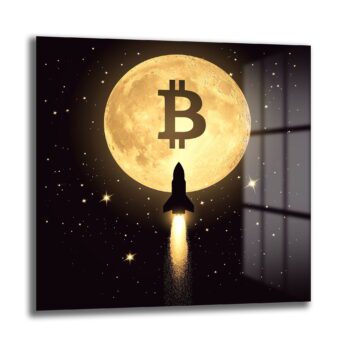 Bitcoin Ay Yolculuğu: Kripto Yükselişi Cam Tablo - Glazella