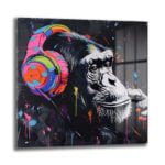 Ritim Şempanze: Neon Enerjili Graffiti Sanat Cam Tablo - Glazella Ritim Şempanze: Neon Enerjili Graffiti Sanat Cam Tablo - Glazella
