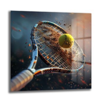 Anın Gücü: Dinamik Tenis Raketi Cam Tablo - Glazella