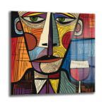 Kübist Rüyalar: Canlı Renklerle Modern Yüz ve Şarap Cam Tablo Duvar Dekoru cam tablo, duvar sanatı, modern dekorasyon, soyut sanat, cam sanat eserleri, iç mekan dekorasyonu, ofis dekorasyonu, ev dekorasyonu, restoran dekorasyonu, cafe dekorasyonu, cam baskı, UV baskı, estetik duvar sanatı