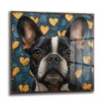 Aşk Dolu Bakışlar: Boston Terrier Temalı Modern Sanat Cam Tablo - Glazella