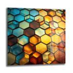 Buz ve Ateşin Dansı: Modern Soyut Hexagon Cam Tablo Duvar Dekoru cam tablo, duvar sanatı, modern dekorasyon, soyut sanat, cam sanat eserleri, iç mekan dekorasyonu, ofis dekorasyonu, ev dekorasyonu, restoran dekorasyonu, cafe dekorasyonu, cam baskı, UV baskı, estetik duvar sanatı