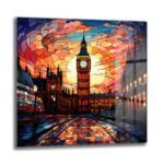 Londra'nın Ruhu: Big Ben Vitray Sanatı Temperli Cam Tablo - Glazella Londra'nın Ruhu: Big Ben Vitray Sanatı Temperli Cam Tablo - Glazella