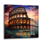 Roma'nın İhtişamı: Kolezyum Gün Batımı Temalı Cam Tablo - Glazella Roma'nın İhtişamı: Kolezyum Gün Batımı Temalı Cam Tablo - Glazella