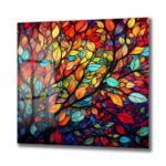 Vitray Yapraklar: Renkli Ağaç Temalı Modern Temperli Cam Tablo Duvar Dekoru cam tablo, duvar sanatı, modern dekorasyon, soyut sanat, cam sanat eserleri, iç mekan dekorasyonu, ofis dekorasyonu, ev dekorasyonu, restoran dekorasyonu, cafe dekorasyonu, cam baskı, UV baskı, estetik duvar sanatı