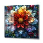 Vitray Çiçeklerin Rüyası: Modern Temperli Cam Tablo Duvar Dekoru cam tablo, duvar sanatı, modern dekorasyon, soyut sanat, cam sanat eserleri, iç mekan dekorasyonu, ofis dekorasyonu, ev dekorasyonu, restoran dekorasyonu, cafe dekorasyonu, cam baskı, UV baskı, estetik duvar sanatı