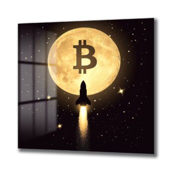 Bitcoin Ay Yolculuğu: Kripto Yükselişi Cam Tablo - Glazella