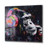 Ritim Şempanze: Neon Enerjili Graffiti Sanat Cam Tablo Duvar Dekoru cam tablo, duvar sanatı, modern dekorasyon, soyut sanat, cam sanat eserleri, iç mekan dekorasyonu, ofis dekorasyonu, ev dekorasyonu, restoran dekorasyonu, cafe dekorasyonu, cam baskı, UV baskı, estetik duvar sanatı