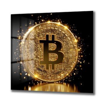 Dijital Altın Çağı: Parıltılı Bitcoin Modern Cam Tablo - Glazella Dijital Altın Çağı: Parıltılı Bitcoin Modern Cam Tablo - Glazella