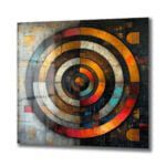 Dinamik Odak: Renkli Geometrik Soyut Cam Tablo - Modern Duvar Sanatı Duvar Dekoru cam tablo, duvar sanatı, modern dekorasyon, soyut sanat, cam sanat eserleri, iç mekan dekorasyonu, ofis dekorasyonu, ev dekorasyonu, restoran dekorasyonu, cafe dekorasyonu, cam baskı, UV baskı, estetik duvar sanatı