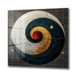 Sonsuzluğun Sarmalı: Altın ve Lacivert Modern Cam Tablo Duvar Dekoru cam tablo, duvar sanatı, modern dekorasyon, soyut sanat, cam sanat eserleri, iç mekan dekorasyonu, ofis dekorasyonu, ev dekorasyonu, restoran dekorasyonu, cafe dekorasyonu, cam baskı, UV baskı, estetik duvar sanatı