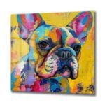 Renkli Fransız Bulldog: Modern Sanat Cam Tablo Duvar Dekoru cam tablo, duvar sanatı, modern dekorasyon, soyut sanat, cam sanat eserleri, iç mekan dekorasyonu, ofis dekorasyonu, ev dekorasyonu, restoran dekorasyonu, cafe dekorasyonu, cam baskı, UV baskı, estetik duvar sanatı