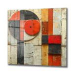 Kırmızı ve Siyahın Ritmik Uyumu: Modern Soyut Geometrik Cam Tablo Duvar Dekoru cam tablo, duvar sanatı, modern dekorasyon, soyut sanat, cam sanat eserleri, iç mekan dekorasyonu, ofis dekorasyonu, ev dekorasyonu, restoran dekorasyonu, cafe dekorasyonu, cam baskı, UV baskı, estetik duvar sanatı