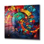Renkli Spiral Dansı: Modern Vitray Tarzı Temperli Cam Tablo Duvar Dekoru cam tablo, duvar sanatı, modern dekorasyon, soyut sanat, cam sanat eserleri, iç mekan dekorasyonu, ofis dekorasyonu, ev dekorasyonu, restoran dekorasyonu, cafe dekorasyonu, cam baskı, UV baskı, estetik duvar sanatı