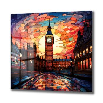 Londra'nın Ruhu: Big Ben Vitray Sanatı Temperli Cam Tablo - Glazella