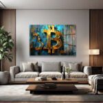 Bitcoin Enerjisi: Modern Kripto Sanat Cam Tablo Duvar Dekoru cam tablo, duvar sanatı, modern dekorasyon, soyut sanat, cam sanat eserleri, iç mekan dekorasyonu, ofis dekorasyonu, ev dekorasyonu, restoran dekorasyonu, cafe dekorasyonu, cam baskı, UV baskı, estetik duvar sanatı