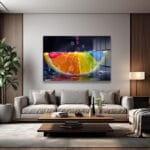 Canlı Renklerin Dansı: Dinamik Meyve Dilimi Cam Tablo Duvar Dekoru cam tablo, duvar sanatı, modern dekorasyon, soyut sanat, cam sanat eserleri, iç mekan dekorasyonu, ofis dekorasyonu, ev dekorasyonu, restoran dekorasyonu, cafe dekorasyonu, cam baskı, UV baskı, estetik duvar sanatı