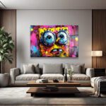 SpongeBob Graffiti Patlaması: Modern Sanat Temperli Cam Tablo Duvar Dekoru SpongeBob Graffiti Patlaması: Modern Sanat Temperli Cam Tablo Dekoratif Cam Tablo
