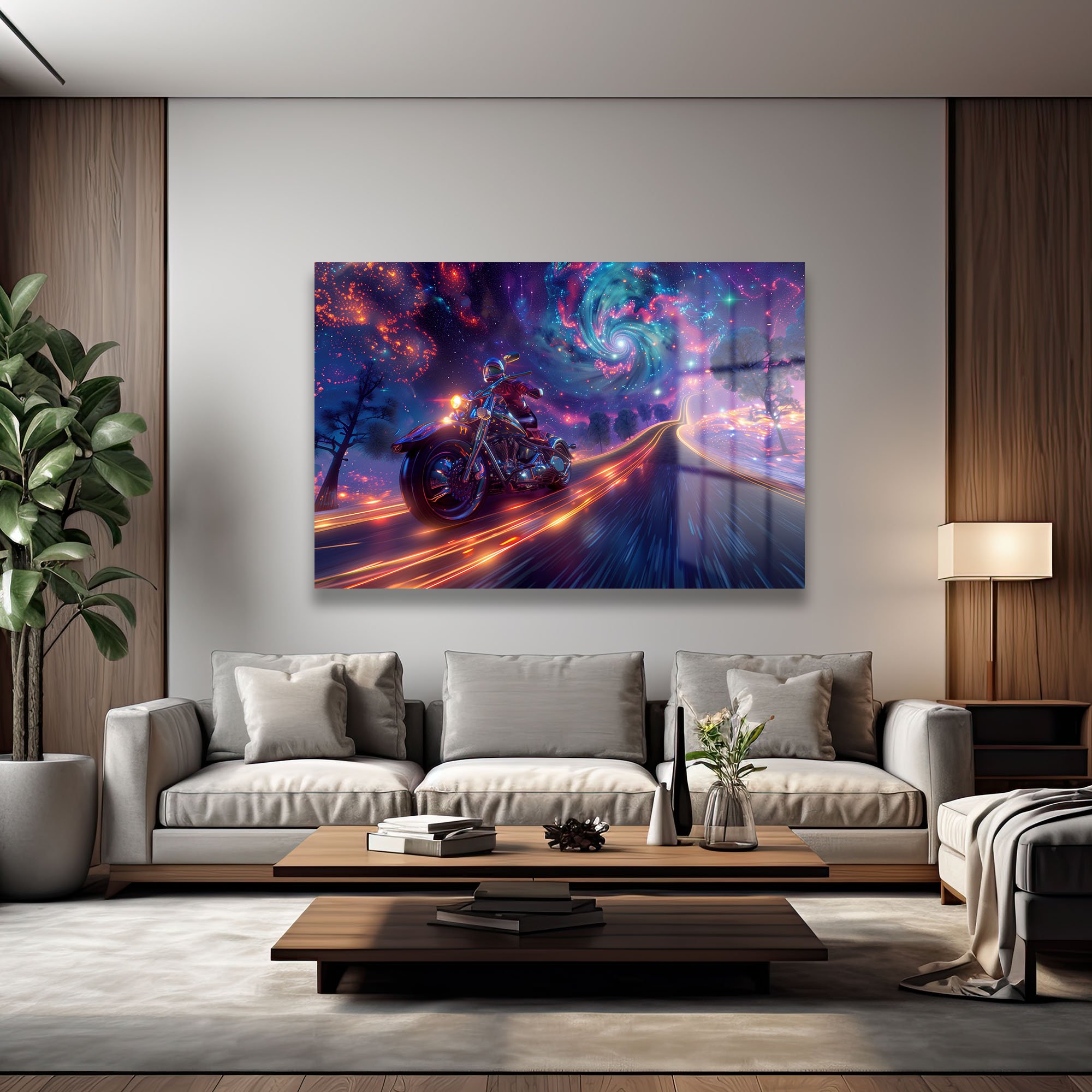 Kozmik Yolculuk: Evrenin Işıltısında Modern Cam Tablo Duvar Dekoru Kozmik Yolculuk: Evrenin Işıltısında Modern Cam Tablo - Görsel 3