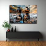 Stratejik Düşünce: Satranç Taşları Puzzle Efektli Modern Cam Tablo Duvar Dekoru Stratejik Düşünce: Satranç Taşları Puzzle Efektli Modern Cam Tablo Dekoratif Cam Tablo