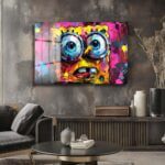 SpongeBob Graffiti Patlaması: Modern Sanat Temperli Cam Tablo Duvar Dekoru SpongeBob Graffiti Patlaması: Modern Sanat Temperli Cam Tablo Dekoratif Cam Tablo
