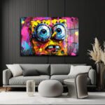 SpongeBob Graffiti Patlaması: Modern Sanat Temperli Cam Tablo Duvar Dekoru SpongeBob Graffiti Patlaması: Modern Sanat Temperli Cam Tablo Dekoratif Cam Tablo