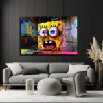 Sünger Bob'un Şaşkınlığı: Urban Graffiti Cam Tablo Duvar Dekoru Sünger Bob'un Şaşkınlığı: Urban Graffiti Cam Tablo Dekoratif Cam Tablo