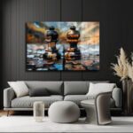 Stratejik Düşünce: Satranç Taşları Puzzle Efektli Modern Cam Tablo Duvar Dekoru Stratejik Düşünce: Satranç Taşları Puzzle Efektli Modern Cam Tablo Dekoratif Cam Tablo