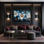 Derin Mavi Çiçekler: Parlak Yüzey Modern Cam Tablo Duvar Dekoru cam tablo, duvar sanatı, modern dekorasyon, soyut sanat, cam sanat eserleri, iç mekan dekorasyonu, ofis dekorasyonu, ev dekorasyonu, restoran dekorasyonu, cafe dekorasyonu, cam baskı, UV baskı, estetik duvar sanatı