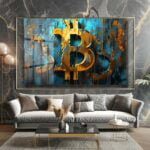 Bitcoin Enerjisi: Modern Kripto Sanat Cam Tablo Duvar Dekoru cam tablo, duvar sanatı, modern dekorasyon, soyut sanat, cam sanat eserleri, iç mekan dekorasyonu, ofis dekorasyonu, ev dekorasyonu, restoran dekorasyonu, cafe dekorasyonu, cam baskı, UV baskı, estetik duvar sanatı