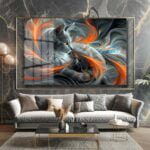 Ateşin Dansı: Gizemli Kedi Temalı Modern Temperli Cam Tablo Duvar Dekoru cam tablo, duvar sanatı, modern dekorasyon, soyut sanat, cam sanat eserleri, iç mekan dekorasyonu, ofis dekorasyonu, ev dekorasyonu, restoran dekorasyonu, cafe dekorasyonu, cam baskı, UV baskı, estetik duvar sanatı