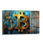 Bitcoin Enerjisi: Modern Kripto Sanat Cam Tablo - Glazella