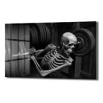 Sonsuz Güç: İskelet Fitness Temalı Modern Cam Tablo Duvar Dekoru cam tablo, duvar sanatı, modern dekorasyon, soyut sanat, cam sanat eserleri, iç mekan dekorasyonu, ofis dekorasyonu, ev dekorasyonu, restoran dekorasyonu, cafe dekorasyonu, cam baskı, UV baskı, estetik duvar sanatı