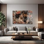 Aşkın Ebedi Dansı: Romantik Kabartma Cam Tablo Duvar Dekoru Aşkın Ebedi Dansı: Romantik Kabartma Cam Tablo Dekoratif Cam Tablo