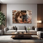 Aşkın Sonsuz Dansı: Romantik Relief Cam Tablo Duvar Dekoru Aşkın Sonsuz Dansı: Romantik Relief Cam Tablo Dekoratif Cam Tablo