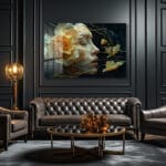 Ethereal Düşler: Sanatsal Kadın Profili ve Çiçek Temalı Cam Tablo Duvar Dekoru Ethereal Düşler: Sanatsal Kadın Profili ve Çiçek Temalı Cam Tablo Dekoratif Cam Tablo