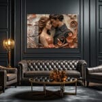 Aşkın Sonsuz Dansı: Romantik Relief Cam Tablo Duvar Dekoru Aşkın Sonsuz Dansı: Romantik Relief Cam Tablo Dekoratif Cam Tablo
