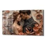 Aşkın Sonsuz Dansı: Romantik Relief Cam Tablo Duvar Dekoru Aşkın Sonsuz Dansı: Romantik Relief Cam Tablo Dekoratif Cam Tablo