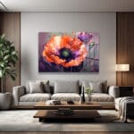 Canlı Haşhaş Büyüsü: Modern Sanat Temperli Cam Tablo Duvar Dekoru Canlı Haşhaş Büyüsü: Modern Sanat Temperli Cam Tablo Dekoratif Cam Tablo