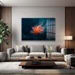 Alev Lotus: Mistisizm ve Zarafetin Buluştuğu Modern Cam Tablo Duvar Dekoru Alev Lotus: Mistisizm ve Zarafetin Buluştuğu Modern Cam Tablo Dekoratif Cam Tablo